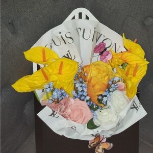 Cheerful Yellow and Pink Floral Arrangement